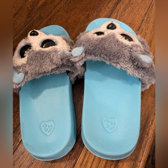 TY Beanie Boo Slush the Husky Pool Slides size 11-13 - Picture 5 of 13